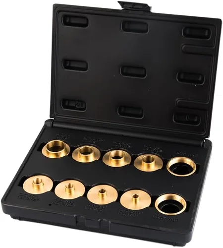 O'SKOOL RA02 - Juego de bujes para enrutador, bujes guía de plantilla de latón para carpintería, 5/16" a 1", se adapta a subbase de enrutador de