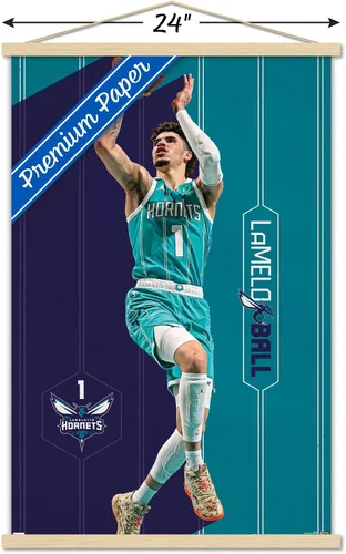 Miniatura 3 de Trends International NBA Charlotte Hornets - Póster de pared LaMelo Ball 23, 22.37 x 34.00 pulgadas, paquete de impresión premium y colgador