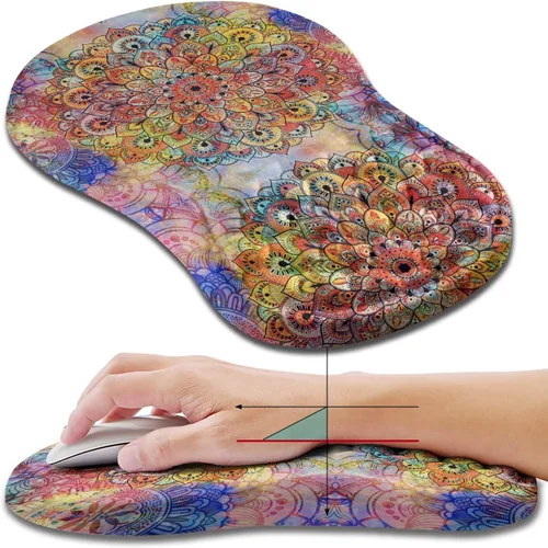Miniatura 16 de Hokafenle Alfombrilla ergonómica para mouse con soporte de muñeca, reposamuñecas para aliviar el dolor del túnel carpiano, con espuma viscoelástica