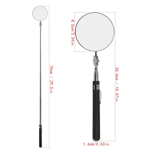 Miniatura 3 de Espejo telescópico de inspección flexible telescópico Espejo de inspección giratorio 360 Espejo de inspección para automóvil Espejo mecánico en un