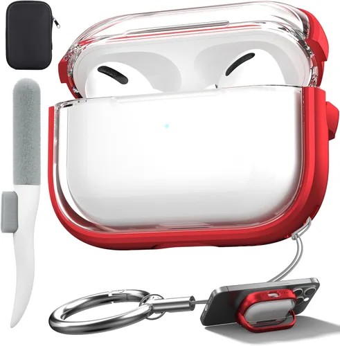 Miniatura 13 de Valkit Funda compatible con AirPods Pro, transparente con kit de limpieza, funda protectora de TPU suave para AirPods Pro Gen 2nd/1st 2023/2022/2019