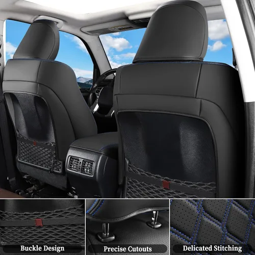 Miniatura 4 de Fundas de asiento Huidasource para Toyota 4Runner 2011-2024, juego completo de fundas de asiento de cuero para 4Runner de 3 filas, fundas de asiento