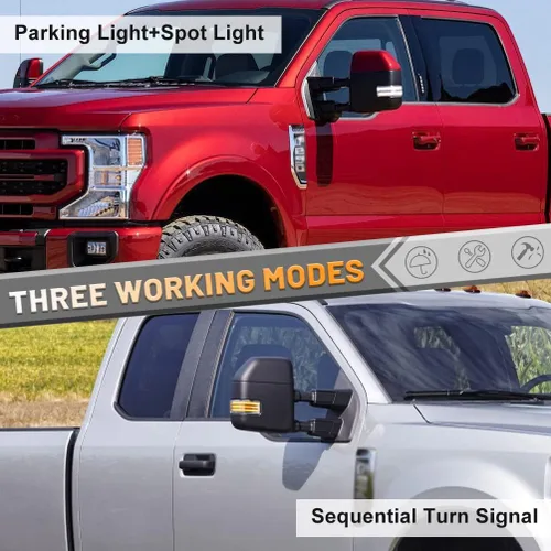 Miniatura 5 de Lámpara LED de Marcador de Espejo Lateral para Ford F150 F250 F350 F450 F550 2018-2022 2023 2024 2025 Super Duty Switchback Luz de Conducción