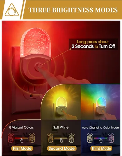 Miniatura 3 de DORESshop Luces nocturnas enchufables a la pared [paquete de 2] 3CCT luz nocturna LED con sensor de atardecer a amanecer, luz nocturna enchufable