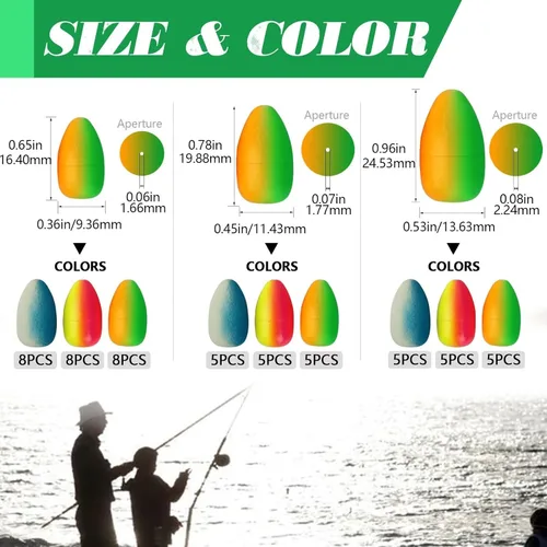 Miniatura 2 de Dovesun 220/104/80/60/54/52/42 piezas Pompano Rig Floats para Surf Pesca Bobbers de espuma para pesca con mosca Bobbers Floats Kit