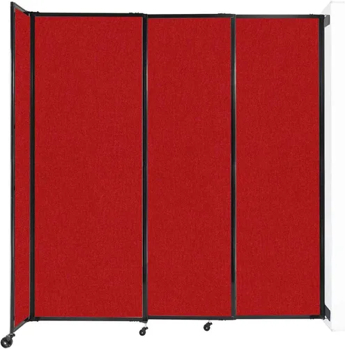 Miniatura 140 de Divisor de habitación de pared recta deslizante montado en la pared Anchos ajustables Ruedas de bloqueo Separador de habitación Paneles