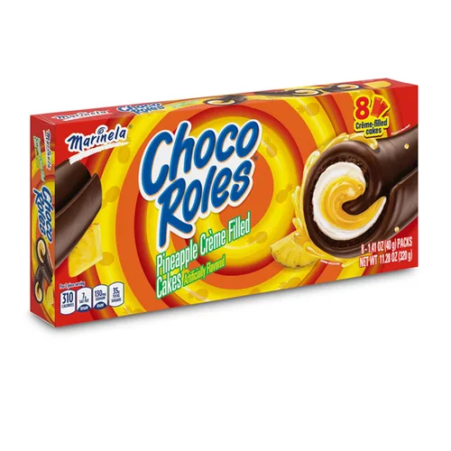 Miniatura 5 de Marinela Choco Roles - Pasteles rellenos cubiertos con sabor a chocolate y crema de piña, 8 paquetes, 11.28 onzas