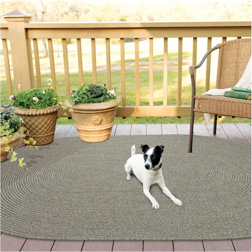 Miniatura 21 de Alfombra ovalada trenzada gris humo de 20 x 30 pulgadas, lavable para interiores y exteriores, decoración campestre para cocinas y entradas
