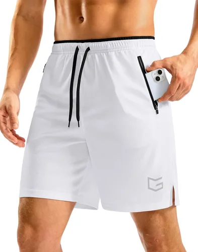 Miniatura 35 de G Gradual Pantalones cortos de correr para hombre con bolsillos con cremallera, secado rápido, gimnasio, atletismo, entrenamiento, pantalones cortos