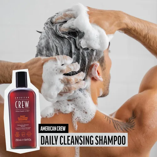 Miniatura 3 de American Crew Champú para Hombre, Limpiador Diario, De Origen Natural, Fórmula Vegana, Fragancia de Cítricos y Menta, 3,3 onzas líquidas