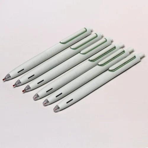 Miniatura 5 de XIZE SH Bolígrafos de tinta negra para escribir notas y tomar notas de 0.020 in (0.020 in) de presión silenciosa, 6 unidades, barril verde