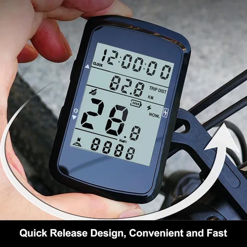 Miniatura 4 de Computadora de bicicleta GPS, computadora de ciclismo inalámbrica con pantalla 2.4, retroiluminación, velocímetro odómetro de bicicleta, 28 horas