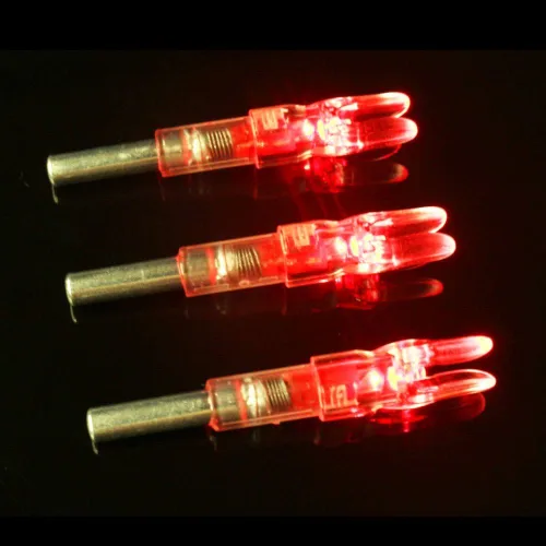 Miniatura 3 de Reikawa S - Nocks iluminados para flechas con .244 golpes de luz que se encienden automáticamente al disparar, paquete de 6 Rojo