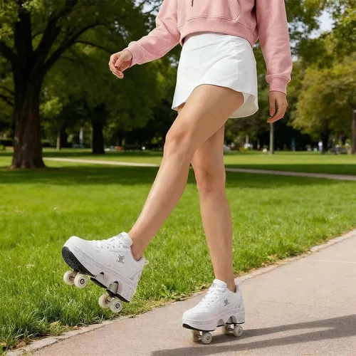 Miniatura 5 de CHSSIH Zapatos de Patines con Ruedas para Niñas, Niños, Mujeres, Hombres y Adultos – Zapatos Retráctiles con Ruedas Zapatos de Patinaje con Ruedas