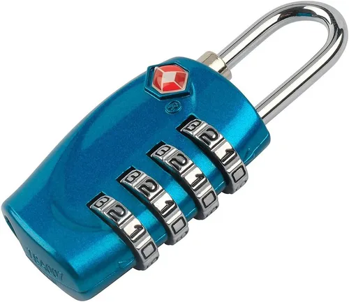 Miniatura 3 de Combinación de cerraduras de equipaje de viaje aprobadas por la TSA de 4 dígitos para maletas (azul-4 unidades)