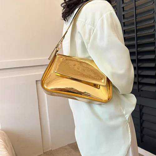 Miniatura 5 de TRBSXRT Y2K - Bolso de mano para mujer, bolso de noche con purpurina de cuero, bolsos de fiesta, bonitos bolsos metálicos para el hombro