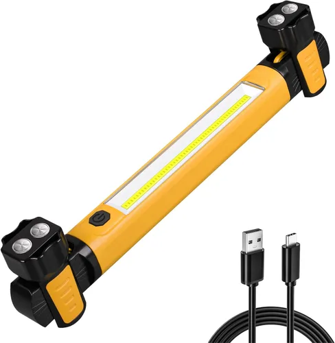 Miniatura 10 de Luz de trabajo, 2500 lm ultra brillante, luces LED de trabajo recargables de 5200 mAh, barra de luz de trabajo magnética debajo del capó