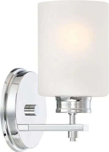 Miniatura 11 de Kira Home Phoebe - Lámpara de pared/tocador moderna de 8 pulgadas + pantalla de vidrio esmerilado con semillas, acabado de níquel cepillado