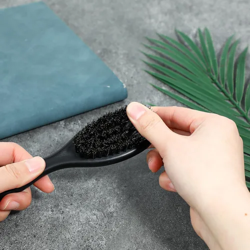 Miniatura 2 de Mozeat Lens Cepillo de pelo, 2 piezas de cerdas naturales de jabalí, mango de ABS, cepillo de peluquero profesional para desenredar, alisar