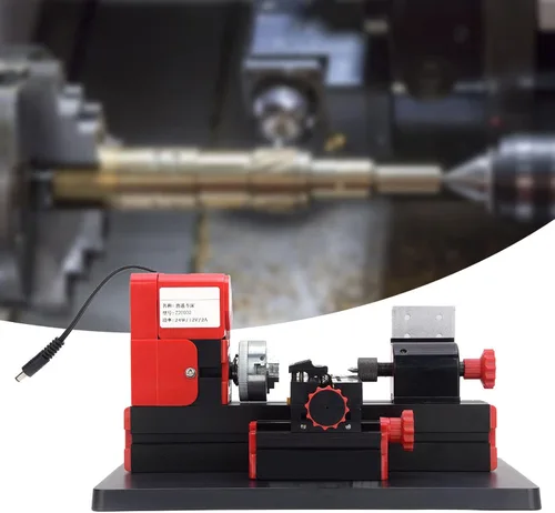 Miniatura 3 de ViaGasaFamido Kit de torno de metal 24W Mini máquina de torno motorizado 20000RPM DIY modelado herramienta de carpintería enchufe de EE. UU. Control