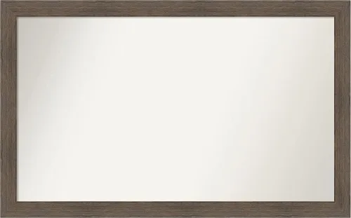 Miniatura 371 de Amanti Art Espejo de pared personalizado no biselado (24 x 27 pulgadas), marco estrecho de nogal chipre - varios tamaños personalizados - Espejo