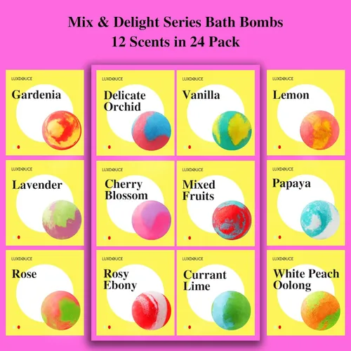 Miniatura 5 de Paquete de 48 bombas de baño de regalo – Bombas de burbujas aromáticas con 18 aromas, relajación de spa y nutrición de la piel, regalos ideales