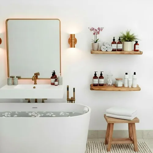 Miniatura 6 de WELLAND - Estantes flotantes rústicos de cedro de 16 pulgadas con borde natural, juego de 2 Madera de cedro maciza con grano único, nudos