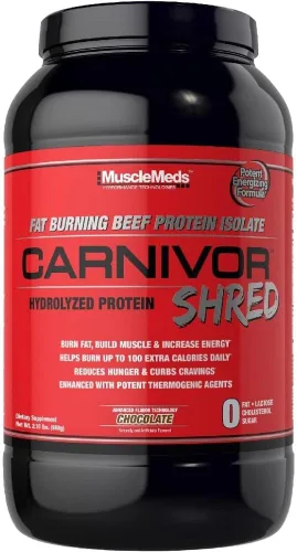 Miniatura 5 de MuscleMeds Carnivor Shred Aislado de Proteína de Carne Hidrolizada Quemadora de Grasa, 0 Lactosa, 0 Azúcar, 0 Grasa, Certificado Halal, Vainilla