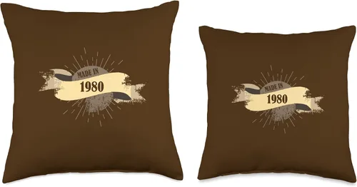 Miniatura 3 de Made in 1980 Birthday Vintage Retro Throw Pillow
