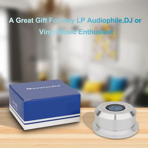Miniatura 7 de Monosadio - Estabilizador de peso 3 en 1 de 60 Hz, tocadiscos de audiófilo, peso de 11.29 oz, tocadiscos de aluminio para discos de vinilo con nivel