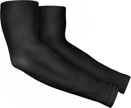 Mangas de brazo de protección solar UV para hombres y mujeres, manga de enfriamiento de compresión deportiva UPF 50, base de cáncer de piel Negro