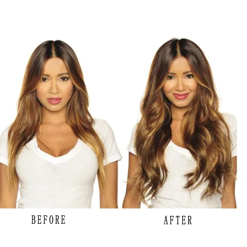Miniatura 6 de OMGREAT Extensiones de cabello con clip, 4 piezas de 20 pulgadas, rizado de cabeza completa, extensiones de cabello sintético ondulado para mujer