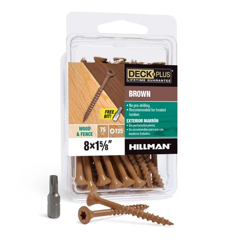 Miniatura 11 de Deck Plus Tornillos para Madera Exterior y Cercas con Revestimiento Epoxi de 2-1/2 Pulgadas #10 x 2-1/2" Torx/Star Drive Incluido Rosca Gruesa, Verde