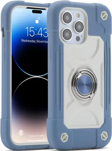 Miniatura 96 de MARKILL Funda compatible con iPhone 15 de 6.1 pulgadas con soporte integrado, [grado militar resistente de cuerpo completo] protección contra Rosa