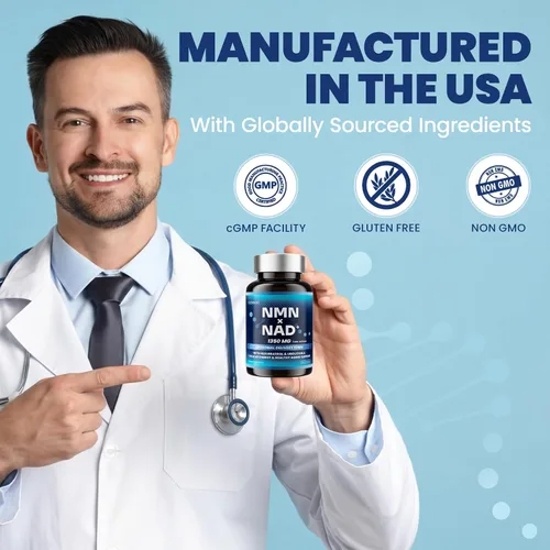 Miniatura 7 de Suplemento liposomal NMN + NAD+ - Soporte de NAD+ de doble fuente con resveratrol, AKG y urolitina A - Energía celular, vitalidad y bienestar diario