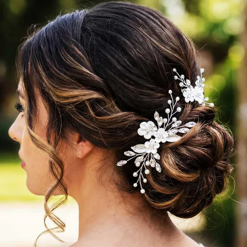 Miniatura 7 de GORAIS Accesorios para el cabello de boda, horquillas para el cabello, perlas nupciales, piezas para el cabello para novias y mujeres