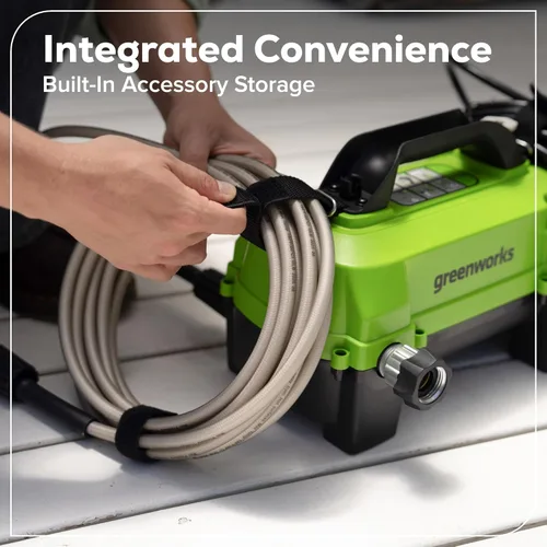 Miniatura 10 de Greenworks Lavadora a presión de 1700 PSI y 1.2 GPM, ultra compacta y ligera, ideal para limpiar patios, terrazas, aceras, muebles de exterior