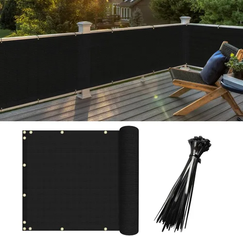 Cubierta para valla de privacidad de 3 x 7 pies, protección UV, para terraza, patio, piscina, porche, barandilla con bridas de cremallera, color