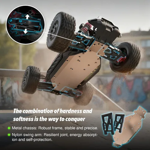 Miniatura 7 de Hosim Buggy RC sin escobillas para adultos y niños de 37.3 mi/h, 1/14 eléctrico de alta velocidad todo terreno, camiones RC Hobby 4x4 Off Road RC