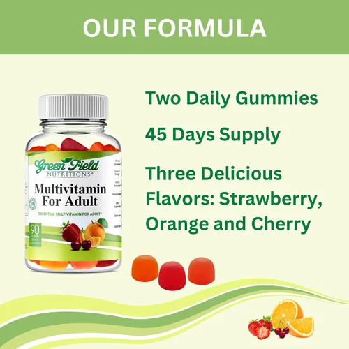 Miniatura 8 de Greenfield Nutritions - Gomitas multivitamínicas halal para adultos, multivitamínico masticable sin gelatina con vitamina D3, B6, B12, zinc y C