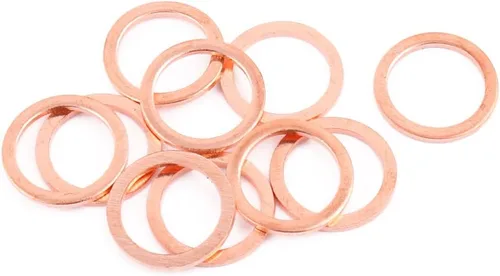 Miniatura 4 de uxcell 10pcs 0.236 in x 0.394 in x 0.039 in anillo plano de cobre aplastamiento arandela sellado junta sujetador
