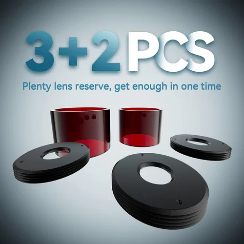 Miniatura 2 de SCULPFUN 3 lentes láser oficiales para grabador láser S9 + 2 cubiertas acrílicas, fácil de instalar, alta transparencia, resistencia al aceite