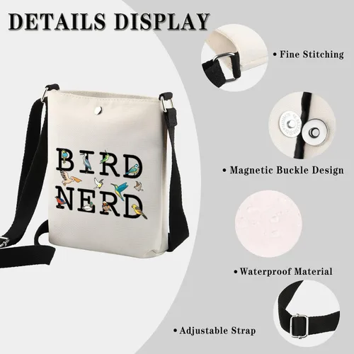 Miniatura 3 de GJTIM Ornitólogo Regalo Bird Nerd Bird Observación de Aves Cremallera Bolsa de Maquillaje para los amantes de las aves, Bird Nerd CB, M, Lindo