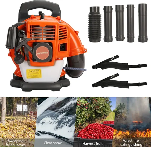 Miniatura 6 de Soplador de hojas a gas - Mochila de 52 CC 550CFM, 2 tiempos, soplador de hojas a gas, soplador de césped de césped, refrigeración por aire, pasto