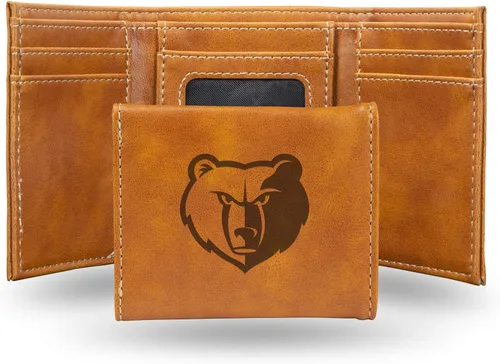 Miniatura 17 de NBA Rico Industries - Billetera triple grabada con láser y tres pliegues, accesorio para hombre Negro