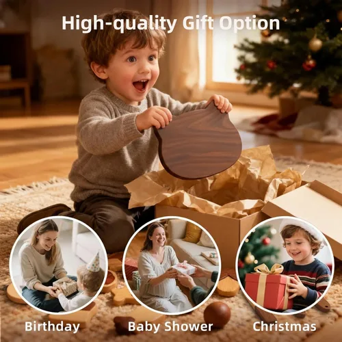 Miniatura 9 de Juguetes de madera para niños Juego de accesorios de cocina de juego de simulación Tabla de cortar de madera y juego de cuchillos de frutas