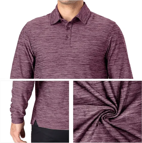 Miniatura 24 de NAVISKIN Camisas polo para hombre, de secado rápido, UPF 50, manga larga y corta, que absorben la humedad