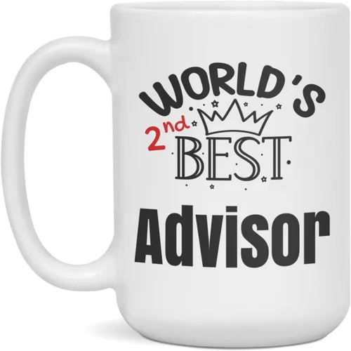 Miniatura 3 de World's 2nd Best Advisor - Taza sarcástica de aniversario de trabajo, 11 onzas, color blanco