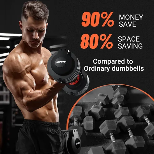 Miniatura 3 de 25/55 lbs Pair Adjustable Dumbbell Set, Adjust Dumbbell Weight for Exercises Pair Dumbbells for Men and Women in Home 25lbs-Prime