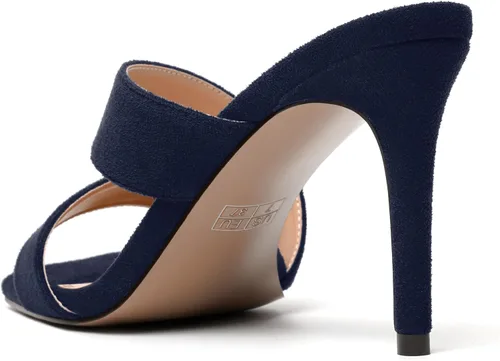 Miniatura 7 de MODENCOCO Sandalias de tacón alto con punta cuadrada y puntera cuadrada para mujer, de gamuza, de 3.5 pulgadas
